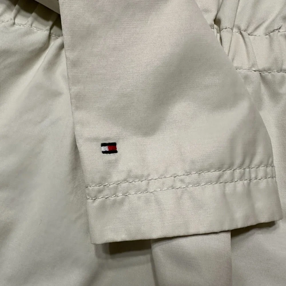 Womens Tommy Hilfiger Windbreaker Tan Beige Jacket Coat Small Lightweight Lined - Picture 6 of 7